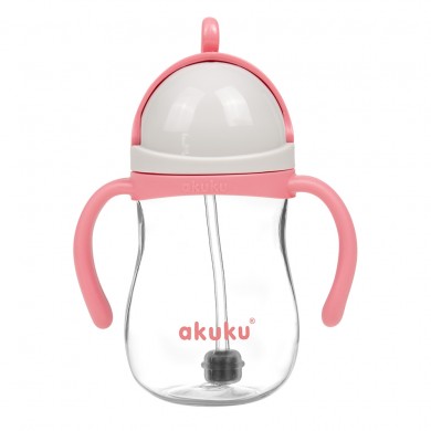Akuku puodelis su šiaudeliu...
